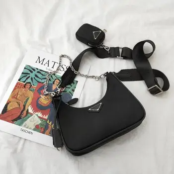 

Nylon Waterproof Handbag Women Men Daily Messenger Bag Fashion Brand Handbag Luxury Design Girls Causal Handbag Small Black Bags