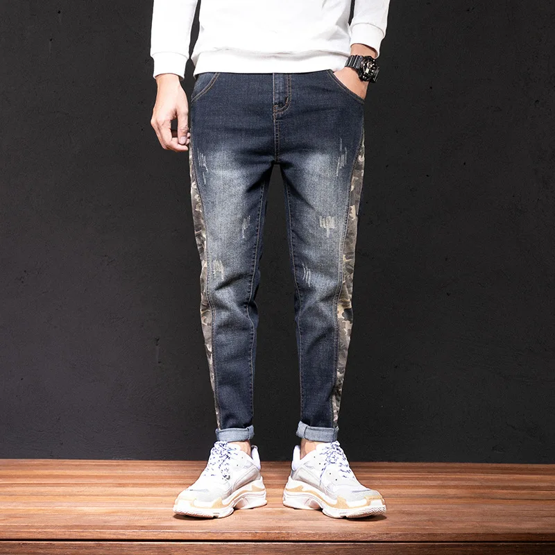 

Autumn Loose Jeans Male Elastic Force Plus Fat plus Size Men Straight Cylinder Leisure Male Pants Fat Man Fat Pants Spuer
