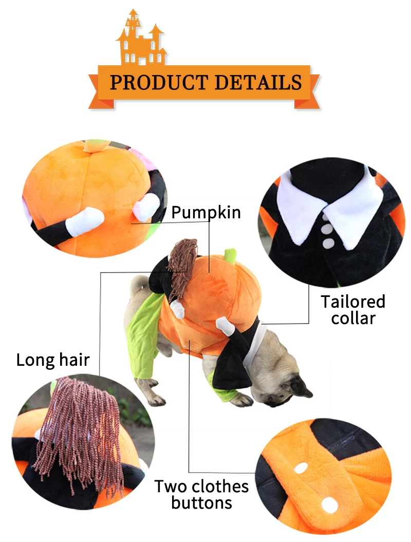 Одежда для собак на Хэллоуин, Забавный костюм тыквы для домашних животных, косплей, одежда для особых мероприятий, наряд для собак, милые костюмы