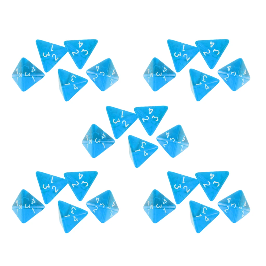 MagiDeal 25Pcs 4 Sided Dice D4 Multi Sided Dices D&D RPG MTG Board Games Accessories