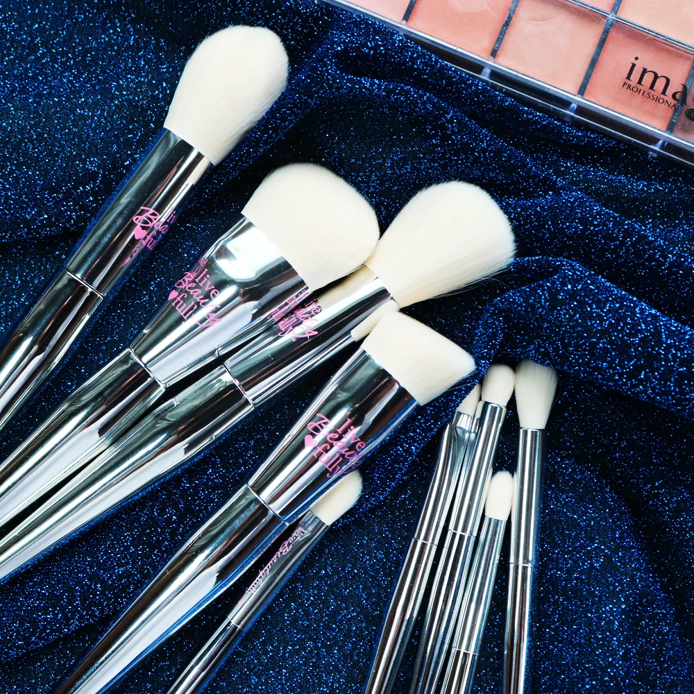 Набор кистей для макияжа IT Cosmetics 9 шт. профессиональный серебристый хромированный