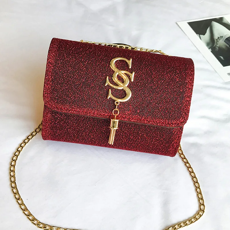 

Super Fire Bag Sequin Square Sling Bag Versatile GIRL'S Small Shoulder Bag Mini Chain Shoulder Bag Fashion