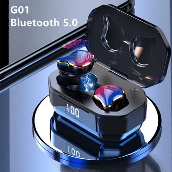 

G01 TWS Bluetooth 5.0 Earphones Touch True Wireless Headphones Stereo Bass Sound Earbuds Waterproof Sports Headsets LED Display