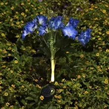 2 шт светодиодный на солнечных батареях Morning Glory форма газон лампы цвета(синий+ фиолетовый