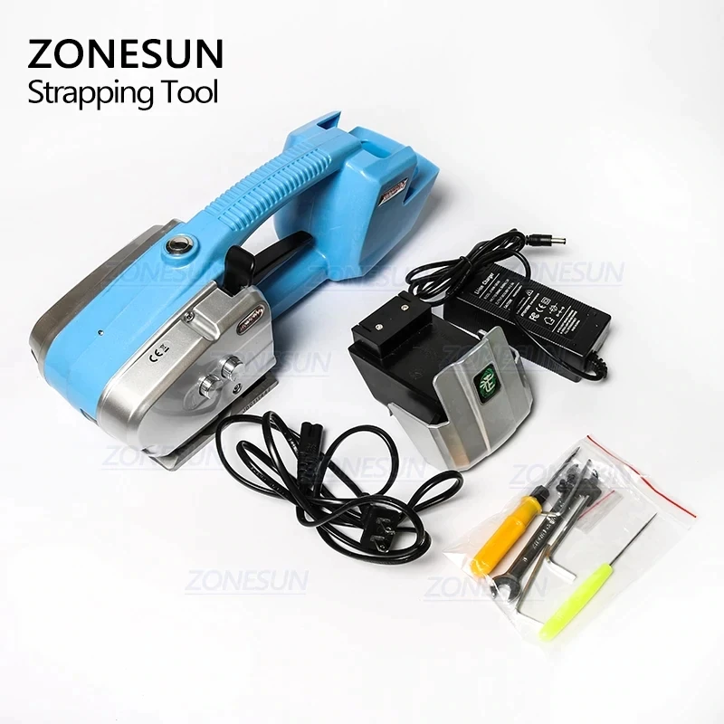 ZONESUN  JD16 Battery Strapping Tools Hand Held PP PET Strapping Machine Plastic Belt Packaging Battery Strap Width13-16mm