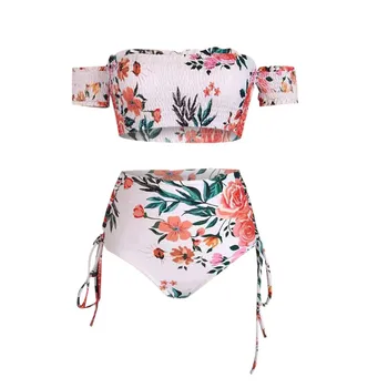 

Free Ostrich Sexy Lingerie Women Underwear Two Pieces Bandage Push Up Bra Flower Monokini High Waist Panties Bra And Panty Set