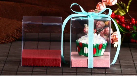 20 шт 8*8* Hcm Прозрачная ПВХ милая кукла и чашка торт дисплей и упаковка коробка фестиваль& Свадьба Сувенир& конфеты подарочная коробка