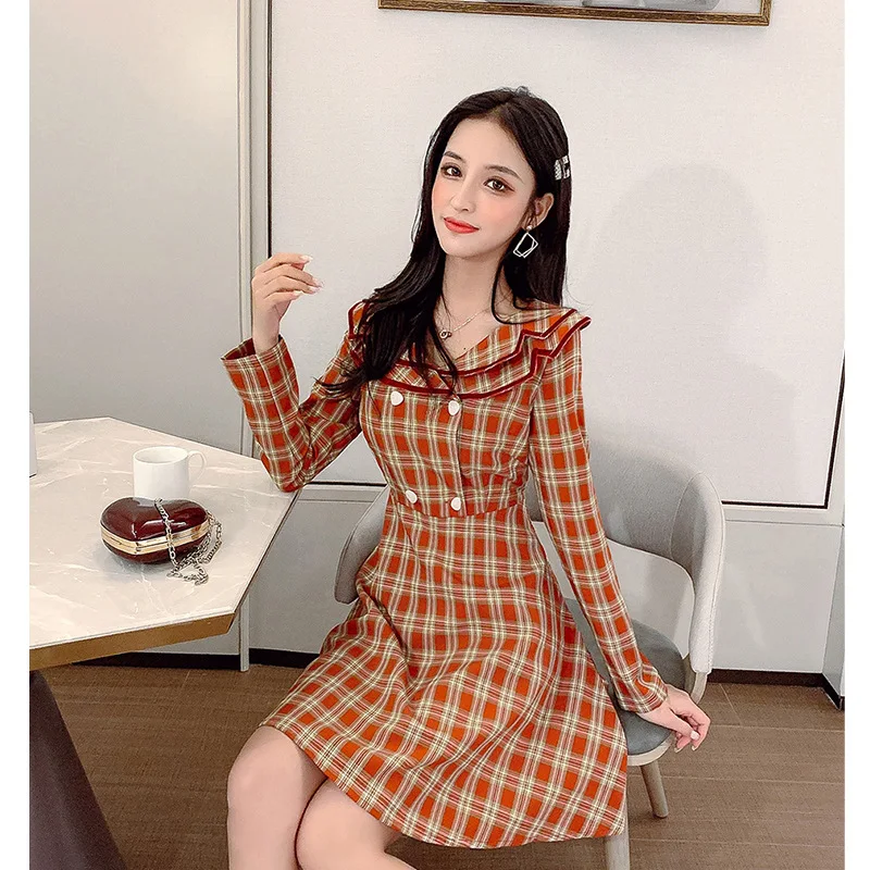 

French Intellectual Smoked Platycodon Grandiflorum Skirt Fairy Immortal MORI Series Short-height Young Wind WOMEN'S Dress CHIC P