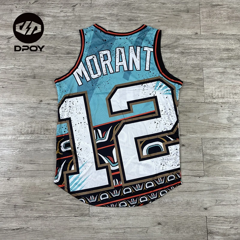 Dpoy Gilet Da Basket Dal Design Originale Ja Morant Sciolto Poliestere Traspirante Camicia Sportiva Da Uomo Ad Asciugatura Rapida Creatività Artistica