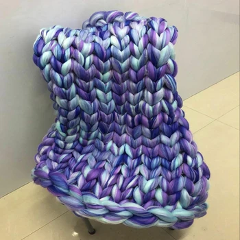 

Wool Handmade Weighted Blanket For Beds Soft Throw Blanket Cover Patchwork Blanket Scarf Winter Decorations