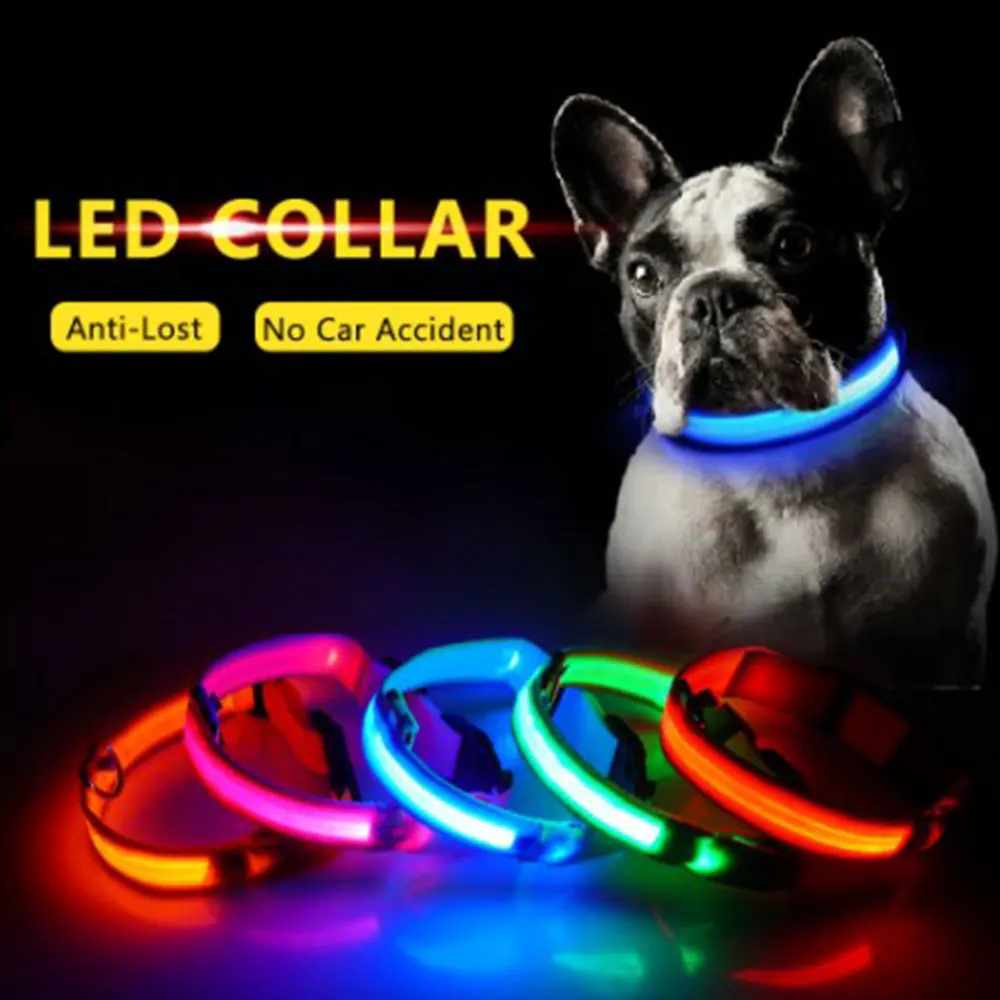 

USB charging luminous pet collar LED flash dog collar collar
