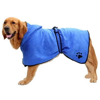 

Cat Drying Towel Soft Dog Bathrobe Home Superfine Fiber With Hood Belt Cleaning Bath Accessories Unisex Warm Super Absorbent