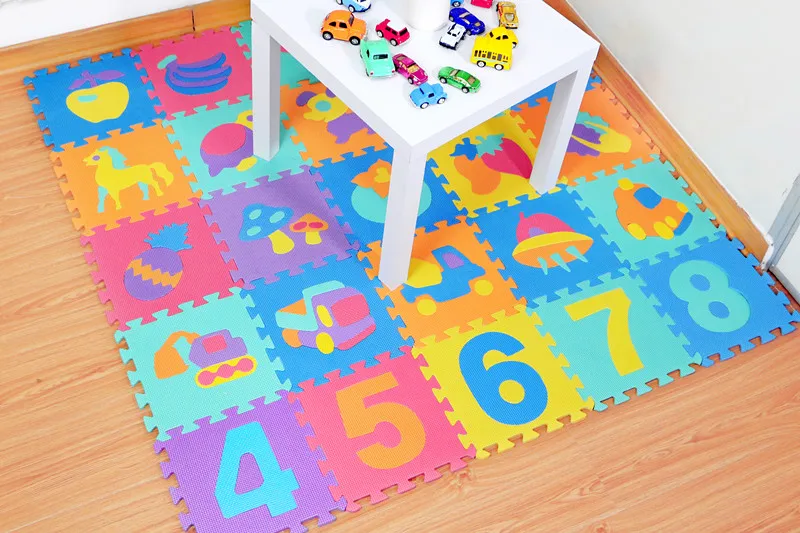 10 PCS animal Number Pattern Foam Play Puzzle activity Kids Mat Mats Rug Joint Indoor baby Split Soft Puzzle Carpet