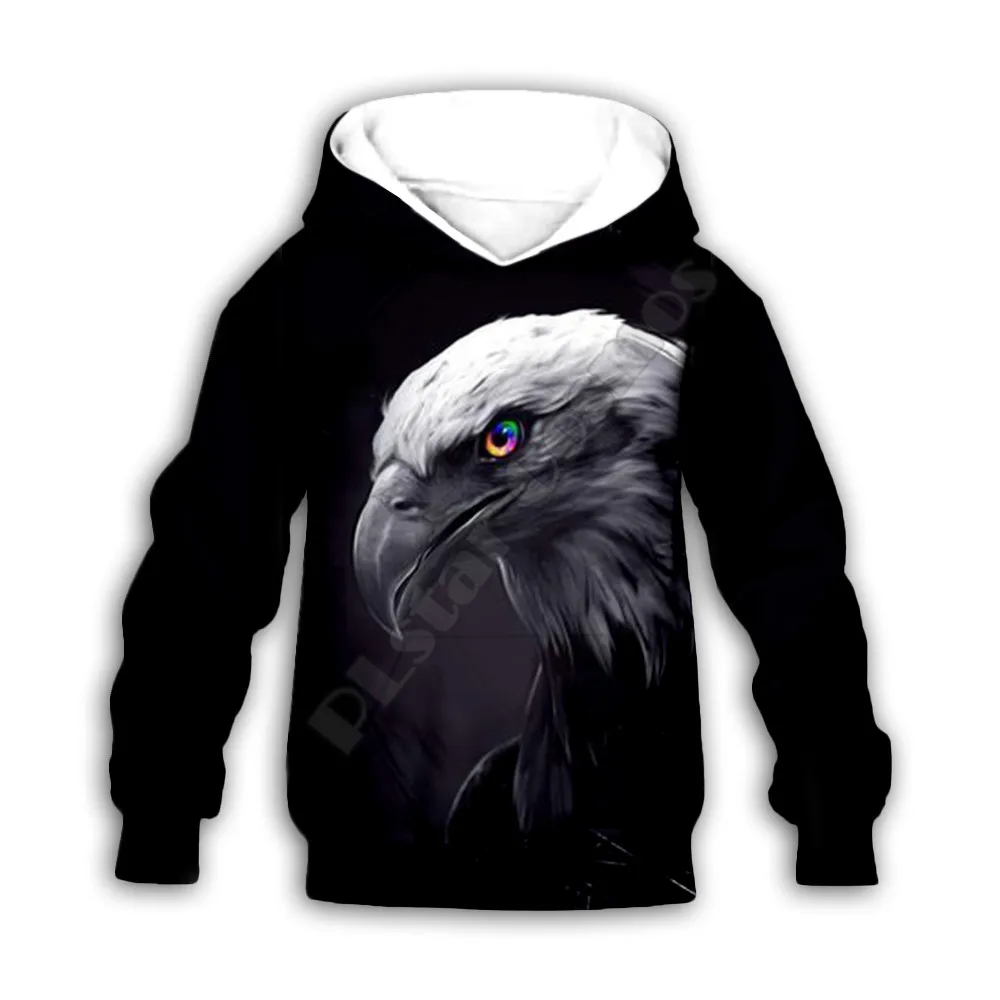Худи с 3d принтом орла семейный костюм футболка пуловер на молнии Детский