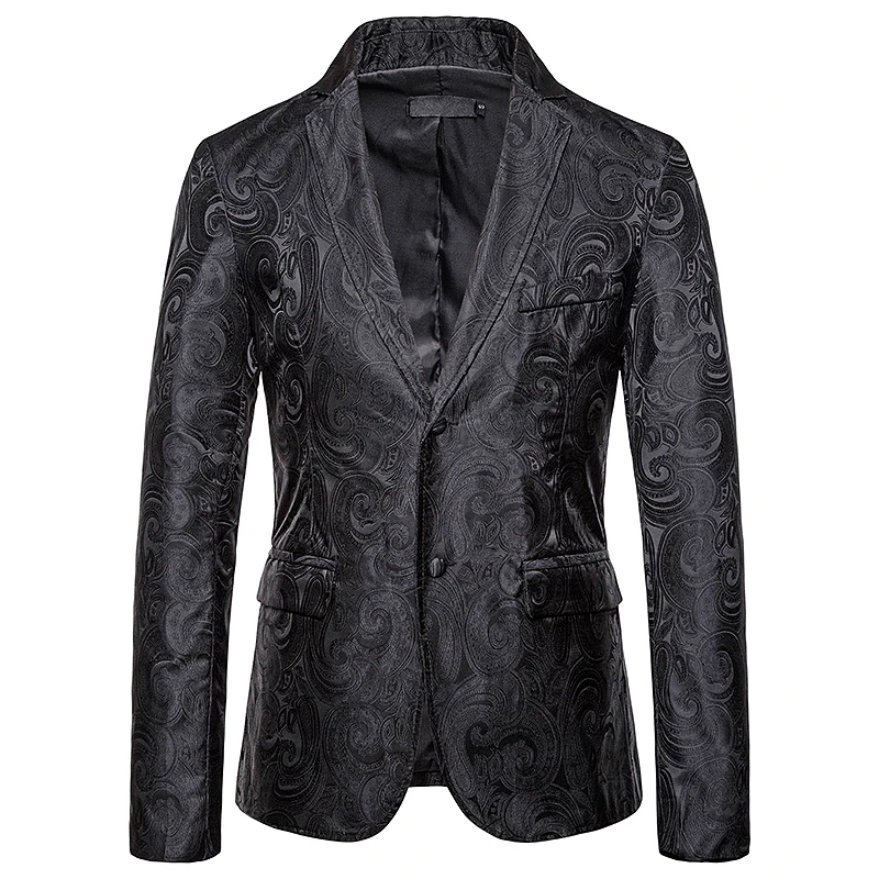 EU size Fashion men's casual Suits & Blazers smart casual style men suit coat Cashew flowers embroidered coat jacket for autumn