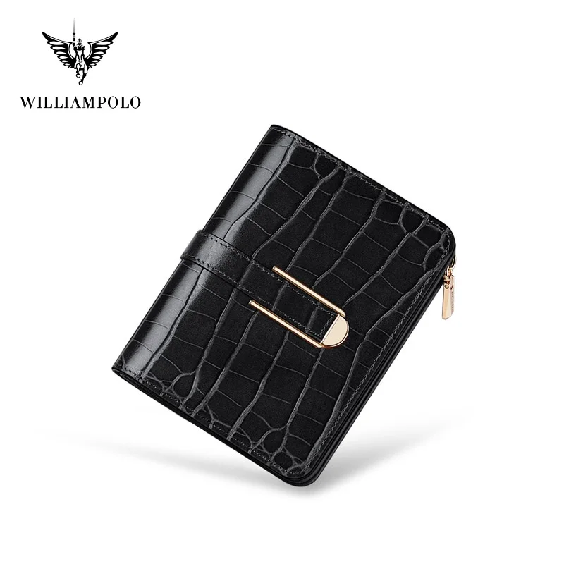 WilliamPolo женский короткий кошелек из натуральной кожи с несколькими отделениями