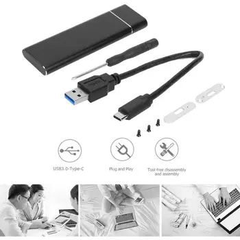 

Type-C 3.1 to NGFF M.2 SSD Box Hard Drive HDD Enclosure Aluminum Alloy External Hard Disk Case