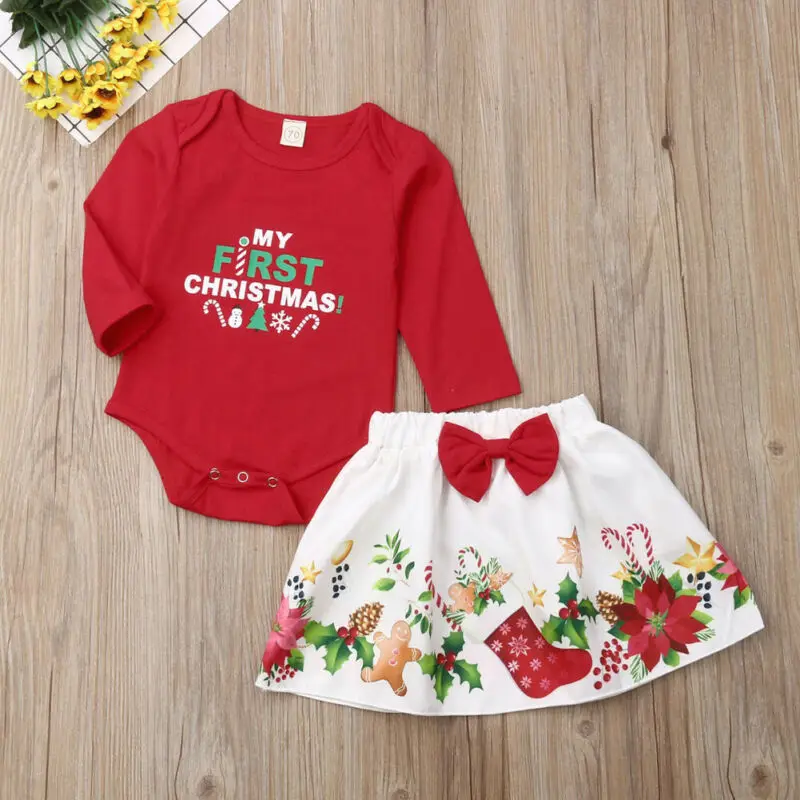 Одежда для новорожденных девочек; костюм для крещения на первое Рождество; комплект с юбкой-пачкой с бантом; Одежда для маленьких девочек 1-1 года
