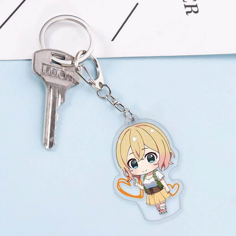 Cartoon Anime Cosplay Figure Acrylic Keychain Rent A Girlfriend Mizuhara Chizuru Sumi Ruka Keyring Bag Pendant Keychain Toy Gift