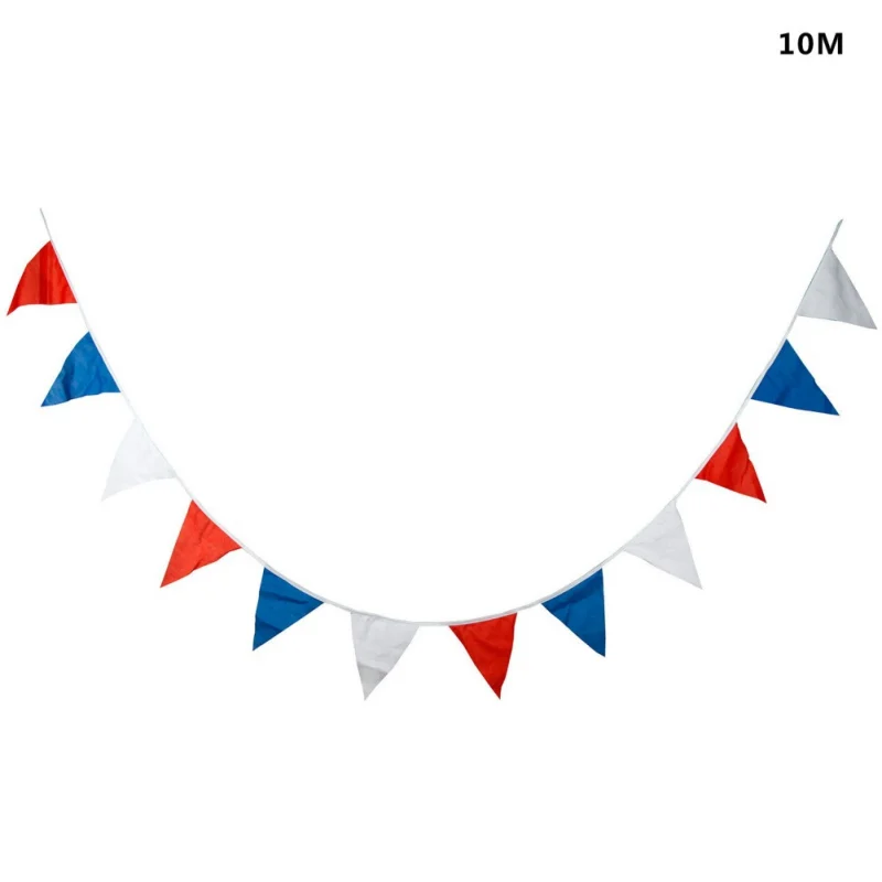 10m 20 Flags Tricolor Cotton Flag Children' Birthday String Family Party Holiday Halloween Christmas Decoration | Дом и сад