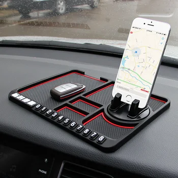 

Car Dashboard Anti Slip Mat Pad GPS PVC Mobile Phone Holder Stand Number Plate Accessories Parking Card Function LB88