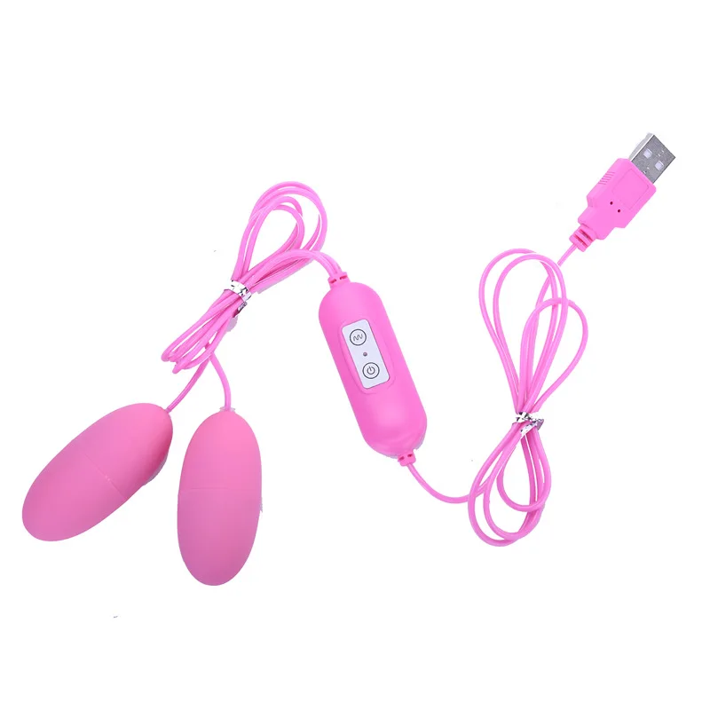 Питание от USB двойное Яйцо Клитор Анальный Мастурбаторы в форме вагины