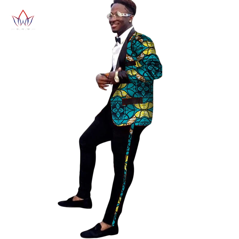 Новое поступление Африканский воск печати мужской костюм Топ dashiki и брюки набор Базен плюс размер традиционная африканская одежда WYN320 - Цвет: 6