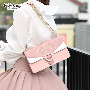

HELLOKITTY messenger bag autumn and winter fashion swallow bag chain bag pink shoulder bag White, pink designer bag purses