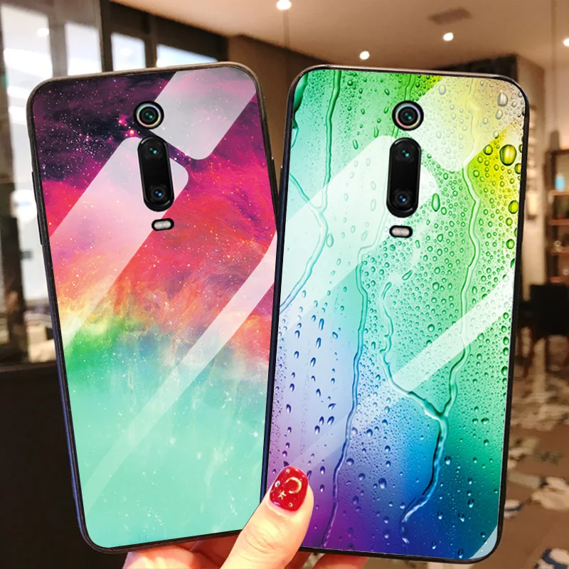 

For Xiaomi Mi 9T Mi9 T Pro Cases Tempered Glass Silicone Covers Coque For Xiaomi Redmi K20 Pro K20 Boat Pattern Case Cover Funda