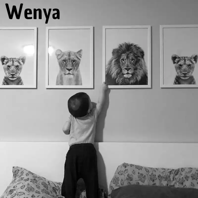 Oneam Lion Cub Impression Noir Et Blanc Lionne Animaux Affiches Safari Pepiniere Decoration Murale Bebe Animal Enfants Wall Art Toile Peinture 40x60cmx3 Sans Cadre Decoration De La Maison Ameublement Et Decoration Schoolofbabywearing Com