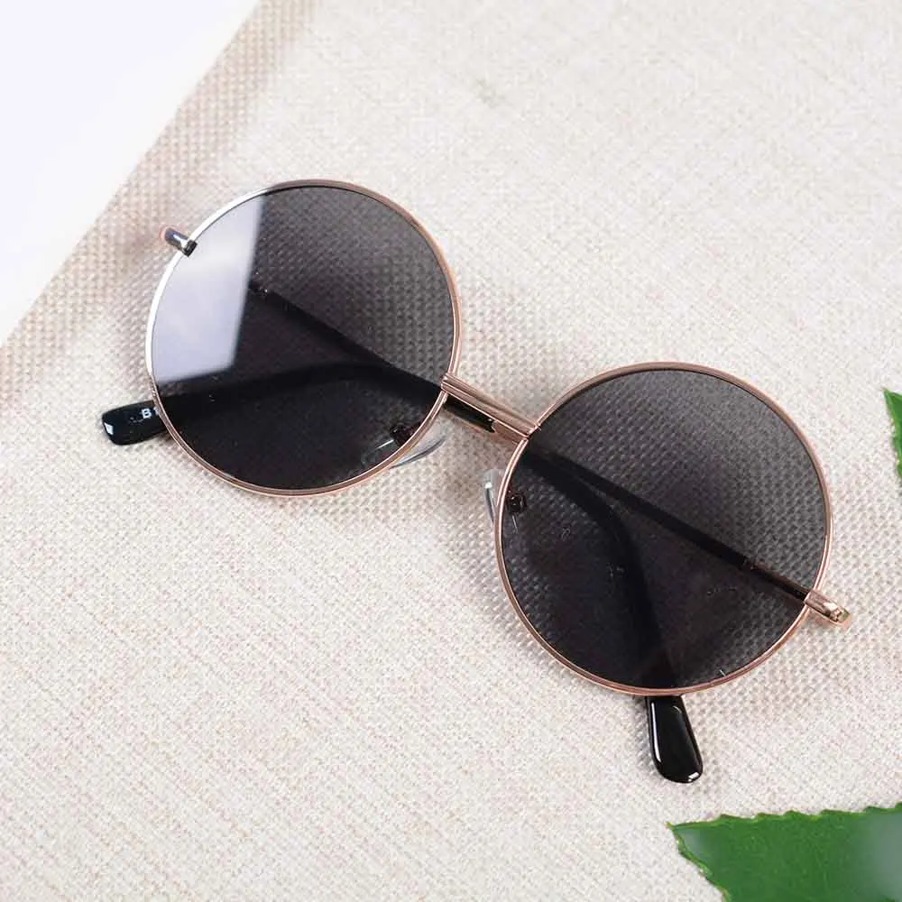 1pcs New Retro Glasses Round Frame Kids Sunglasses Baby Wild British Style Metal Sunglasses 2022 New Years Gift For Children blue light blockers