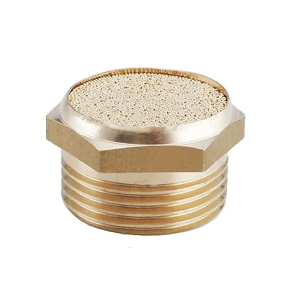 Pneumatic Muffler Full Copper Solenoid Valve Muffler Long muffler iron copper plated