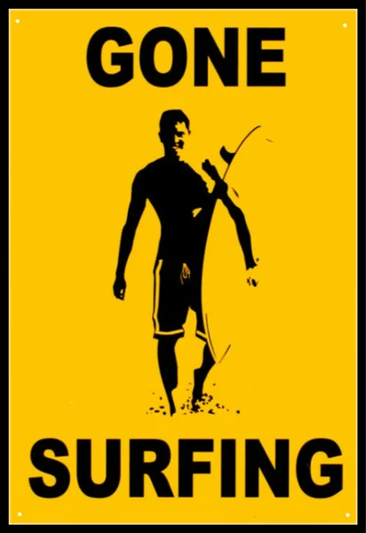 Gone Surfing Tin Sign Bar Pub College Dorm Home Wall Decor Art Poster Retro Vintage | Дом и сад