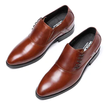 

Men Shoes Leather Shoes Business Dress Shoes Hidden Large Size Cowhide Shoes