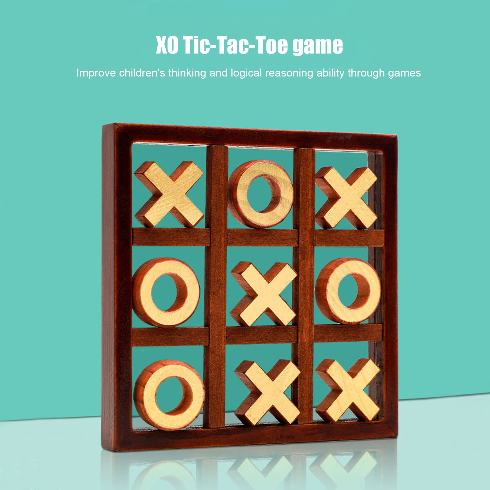 Parent-Child Interaction Wooden Board Game XO Tic Tac Toe Chess board game table games chess puzzle game Funny Developing Intelligent Educational Toy Puzzles