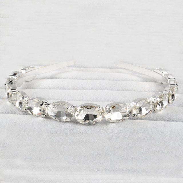 Princess Tiara Za Hairband Women Big AB Crystal Headband Gold Black Crown Head Piece Prom Hair Accessories Jewelry