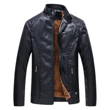 New Winter Men Leather Jackets Men Motorcycle Keep Warm Leather jackets Fashion Brand Men's Fleece Leather Jacket Coat