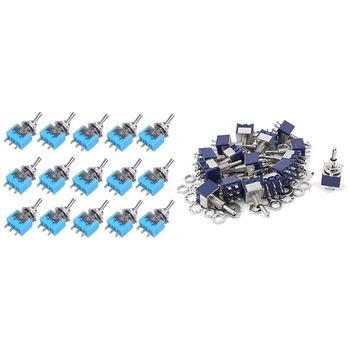

35 Pcs AC 125V 6A Locking Mini Toggle Switch, 15 Pcs ON-ON & 20 Pcs ON-OFF-ON