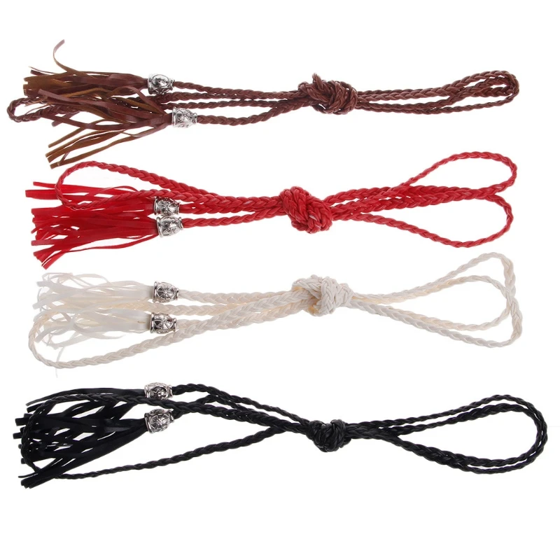 

Chic Ladies Women Braided Belt PU Leather Tassel Self-Tie Thin Waist Rope Belt Dropshipping