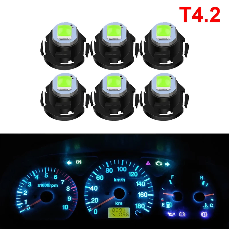 Светодиодный 6X T4.2 для Renault Megane 2 3 Duster VW Touran Passat B6 Golf T5 T4 Fiat 500 Приборная панель