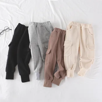 

2 3 4 5 6 7 Years Toddler Boys Pants Spring Autumn Leisure Loose Big Pocket Pants for Boy 2020 Elastic Waist Child Harem Pants
