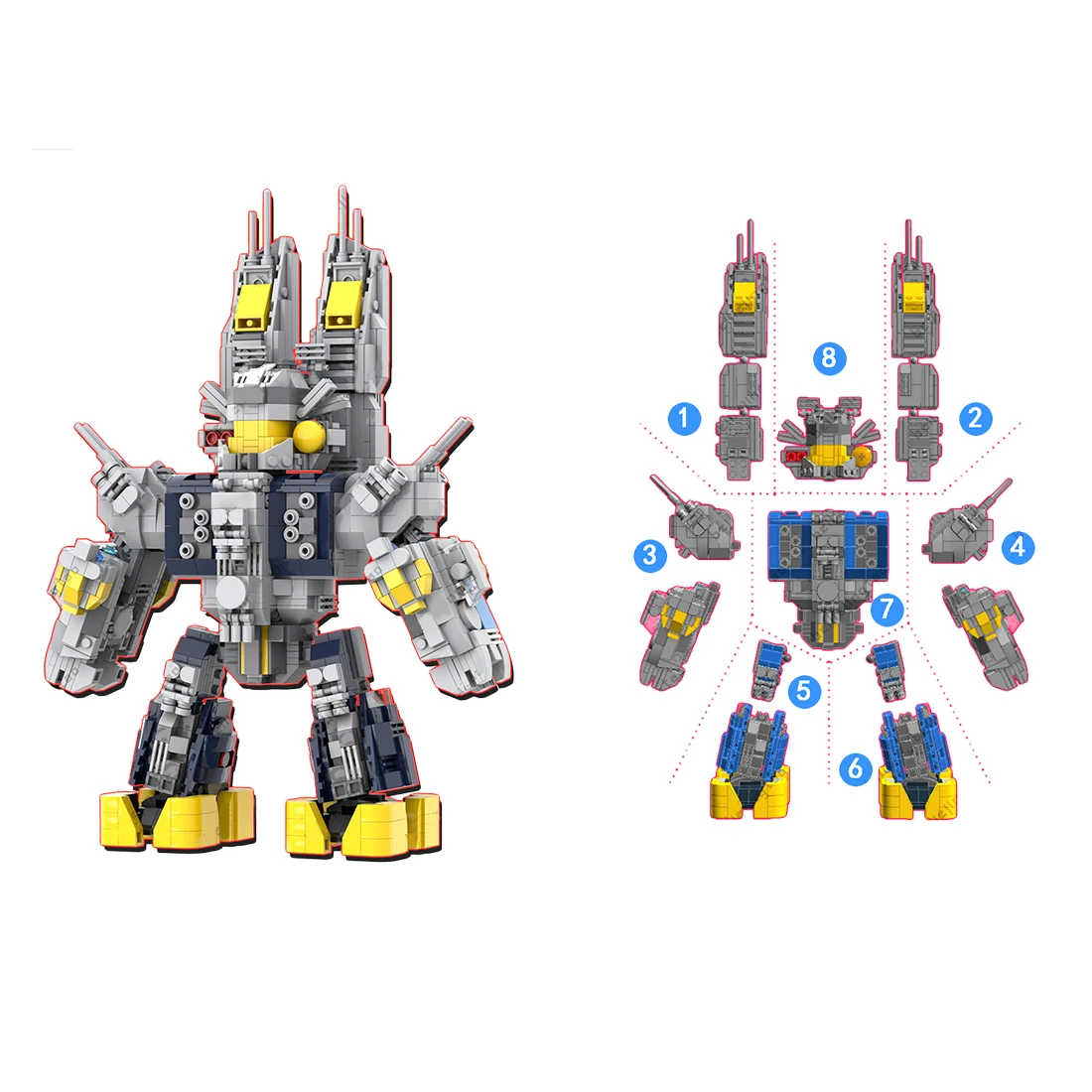 

1700+Pcs MOC Space Mecha Bricks Small Particle DIY Building Blocks Stem Toy Gift Decor