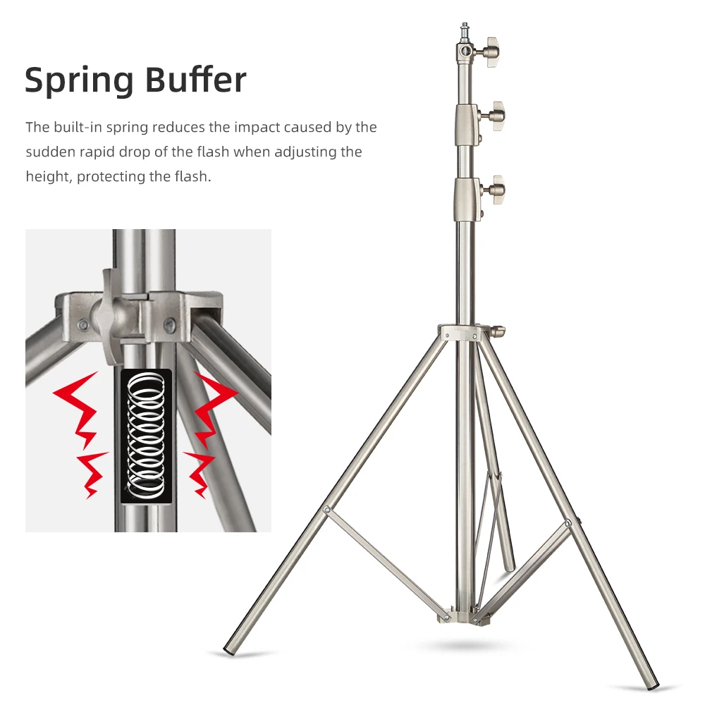 Сверхмощный светильник из нержавеющей стали 2,7 м, штатив с подставкой для фотостудии, софтбокс, видео вспышка, зонты, отражатель, светильник ing