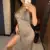 Sexy Sheer Net Mesh Вязаная Блестящая туника Beach Cover Up Cover-ups Long Beach Dress Пляжная Одежда Пляжная Одежда Женский женский халат V651