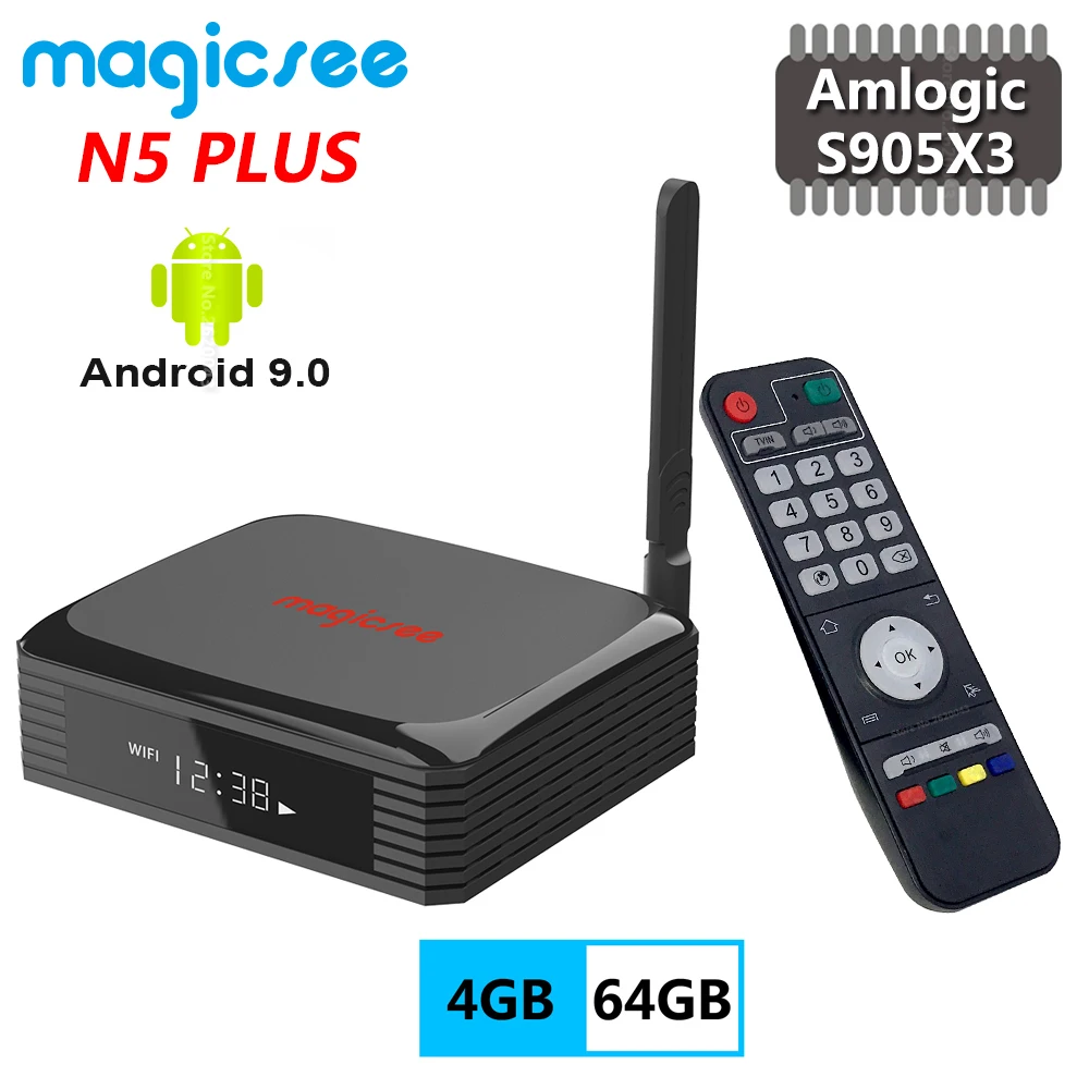 Приставка Смарт ТВ Magicsee N5 PLUS Amlogic S905X3 4 Гб ОЗУ 64 ПЗУ Android 9 0 Поддержка 2 5 дюйма SSD HDD до