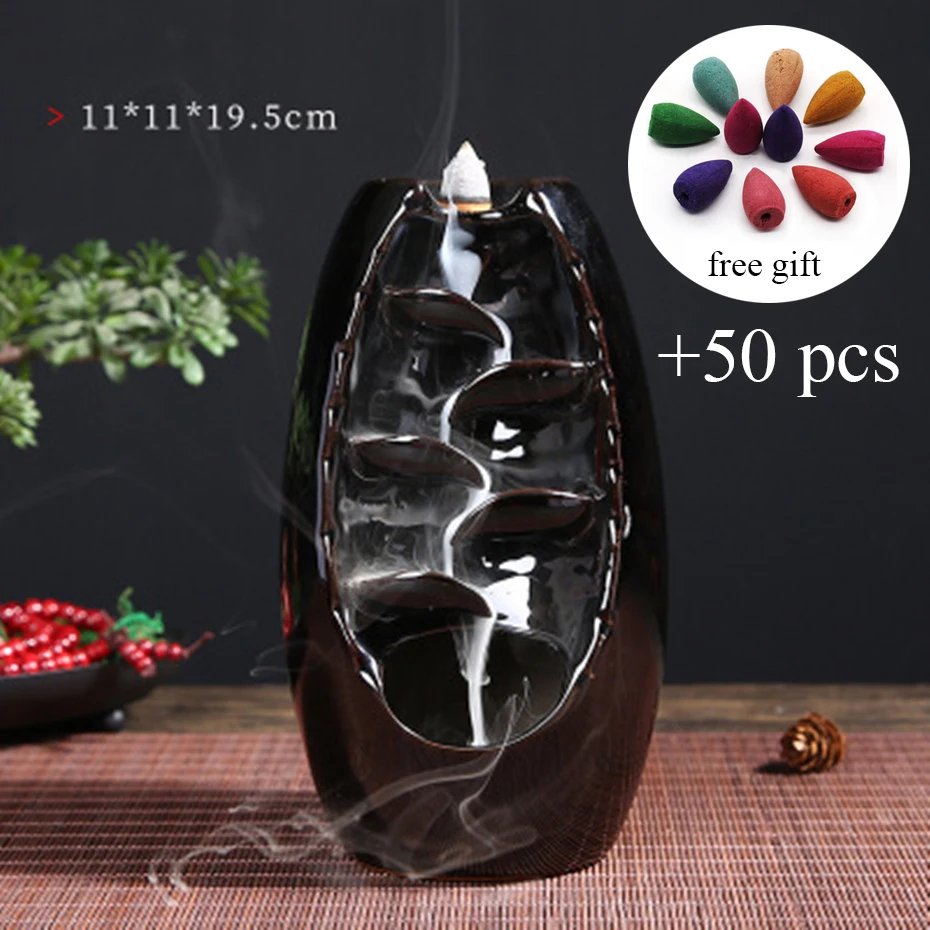 Держатель для ладана керамический обратный поток водопад курильница дыма