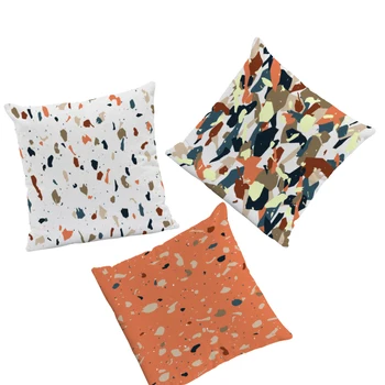 

Fashion Literary Terrazzo Hug Pillow Stone Shard Stitching Pattern Comfortable Cushion Cover 45Cm Peach Skin Decorative Bedroom