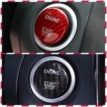 

For Mercedes-Benz W176 W246 W205 X156 C117 X253 Red Black Real Carbon Engine Start Stop Button Decoration Cover Trim Car Styling