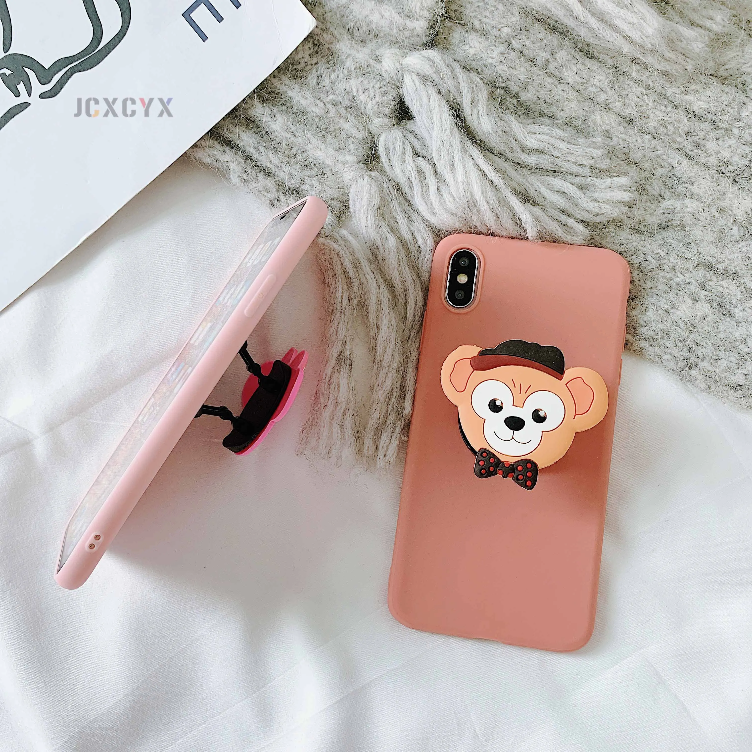 3D милый Cartoo Duffy Минни Мягкий чехол для телефона для iphone X XR XS 11 Pro Max 6S 7 8 plus держатель чехол для samsung S8 S9 S10 Note