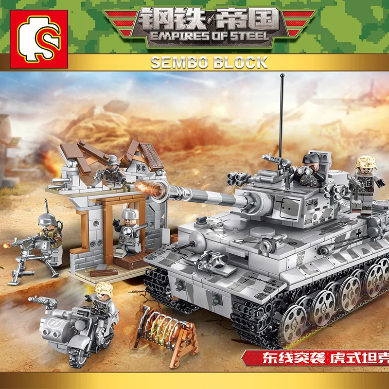 Online Neue 1154 stücke WW2 Tank Serie Deutsch Tiger Tank Bausteine Modell Bricks Kompatibel Legoingly WW2 Military Figuren Spielzeug Kinder